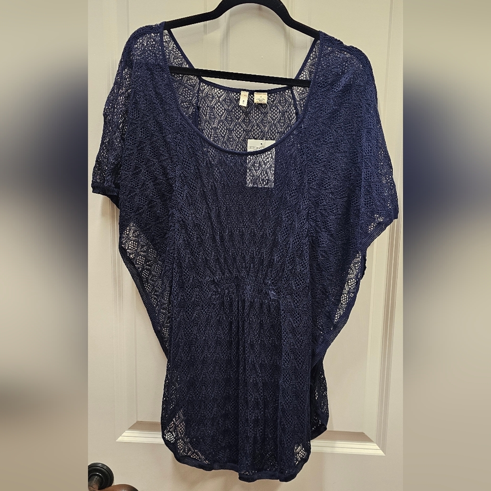 Navy Lace Women's Top